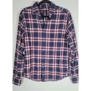 UNTUCKit Women's Plaid‎ Flannel Button Up Shirt Medium Slim Fit Cotton